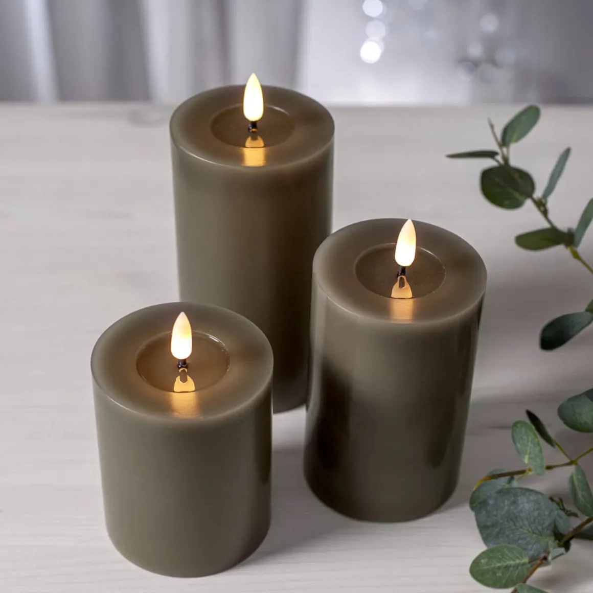 FLAMME FLOW LED-Blockljus Batteri 12,5cm Mullvad