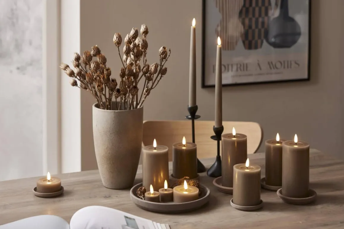 FLAMME FLOW LED-Blockljus Batteri 12,5cm Mullvad