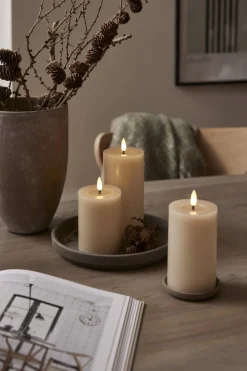 FLAMME FLOW LED-Blockljus Batteri 15cm Beige