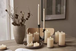 FLAMME FLOW LED-Blockljus Batteri 15cm Beige