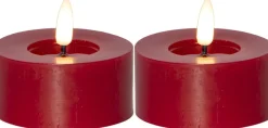 FLAMME FLOW LED-Värmeljus 2-pack 7cm Röd