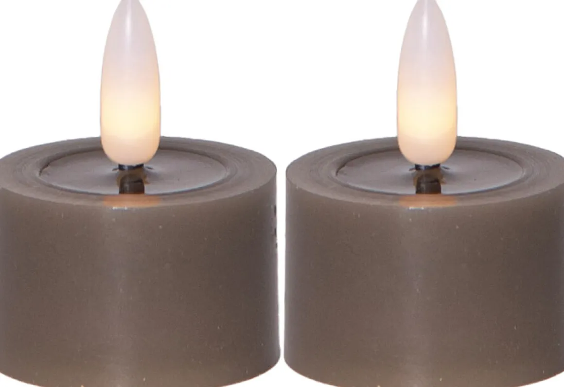 FLAMME FLOW LED-Värmeljus 2-pack 4cm Mullvad