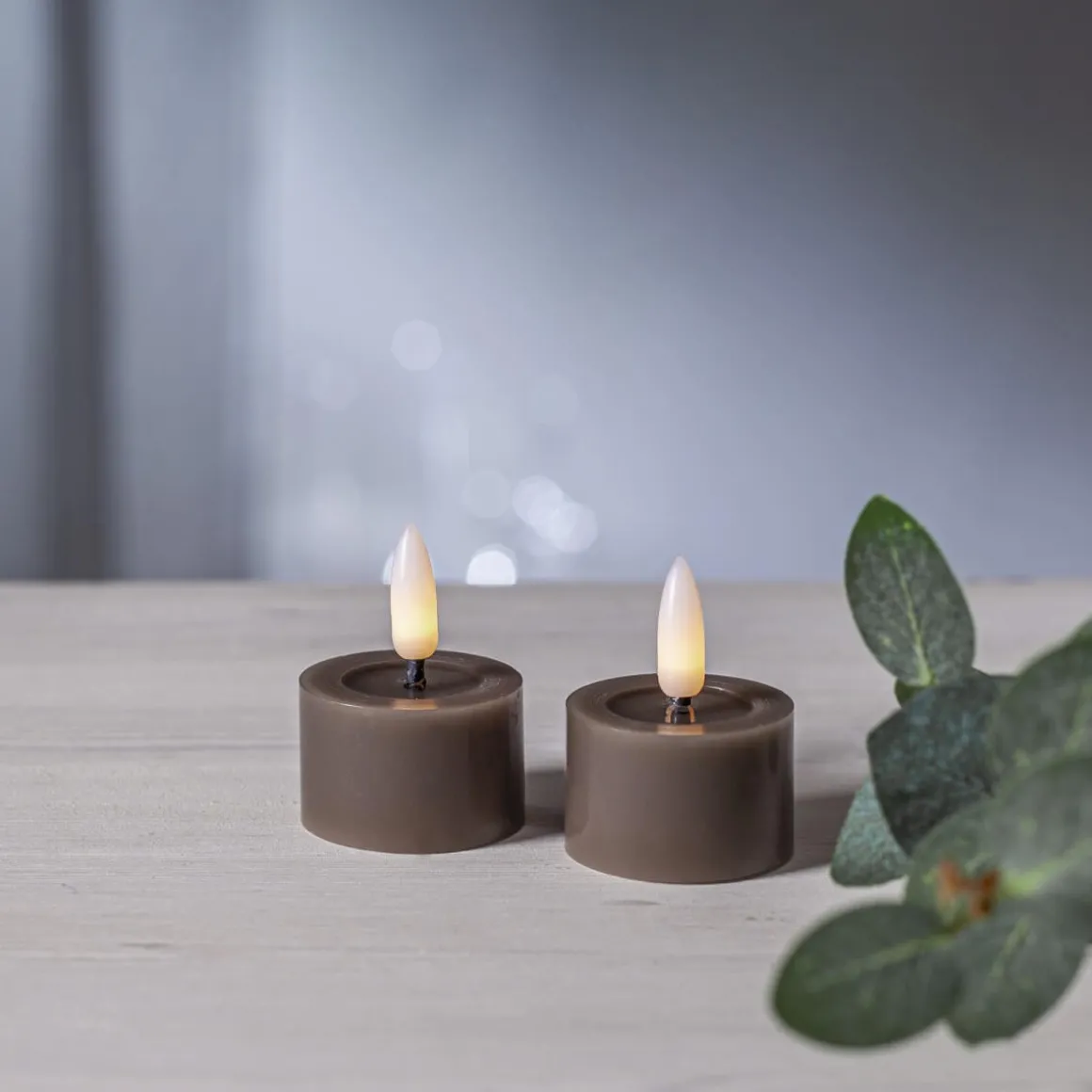 FLAMME FLOW LED-Värmeljus 2-pack 4cm Mullvad