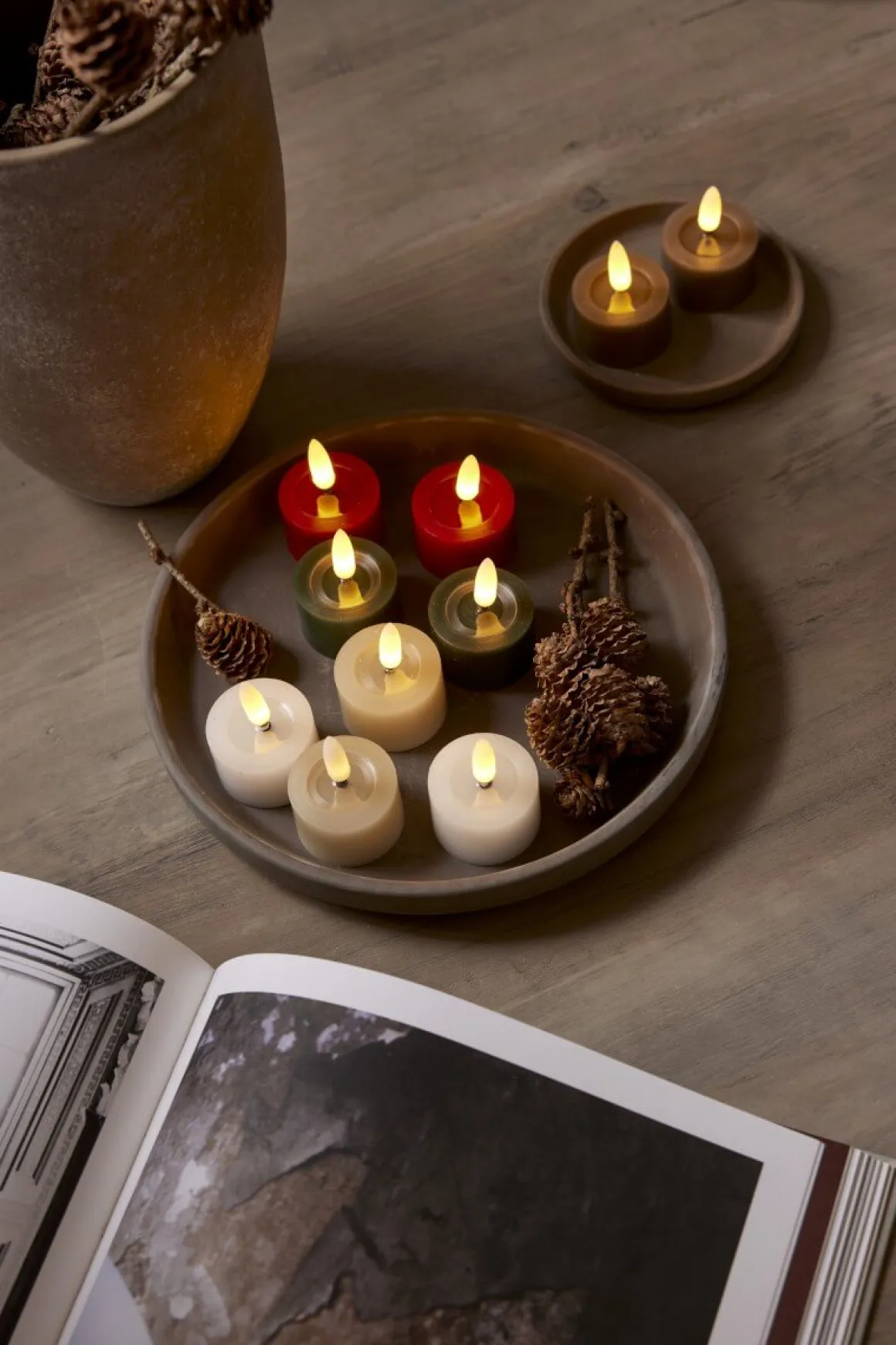 FLAMME FLOW LED-Värmeljus 2-pack 4cm Mullvad