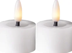 FLAMME FLOW LED-Värmeljus 2-pack 4cm Vit