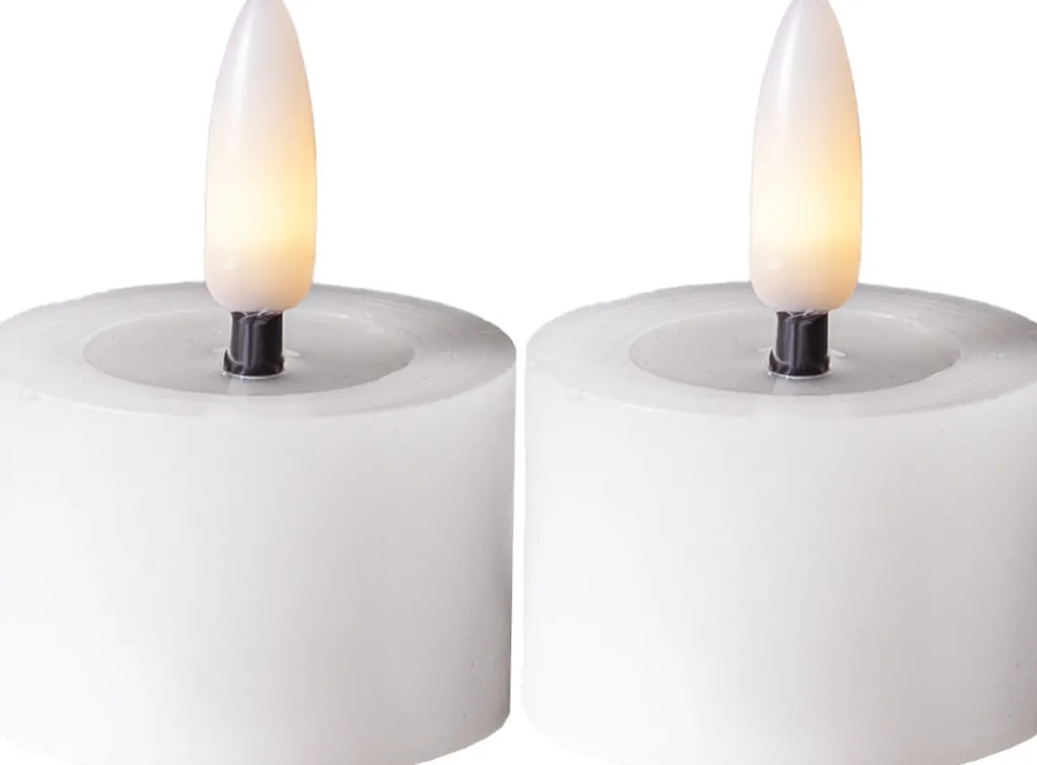 FLAMME FLOW LED-Värmeljus 2-pack 4cm Vit