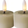 FLAMME FLOW LED-Värmeljus 2-pack 4cm Beige