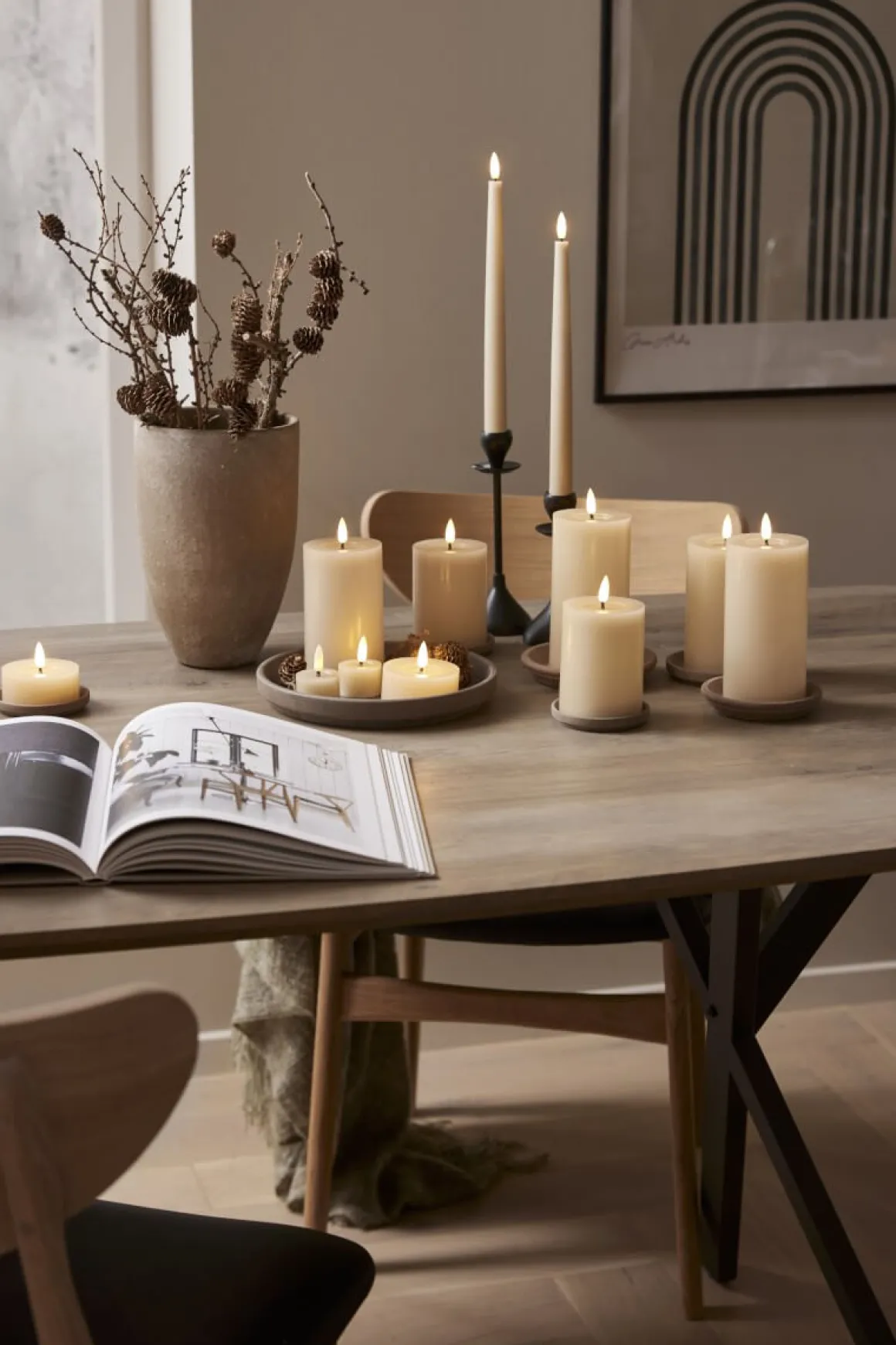 FLAMME FLOW LED-Värmeljus 2-pack 7cm Beige