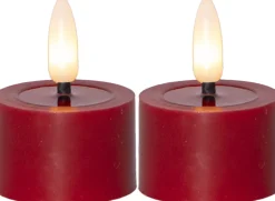 FLAMME FLOW LED-Värmeljus 2-pack 4cm Röd