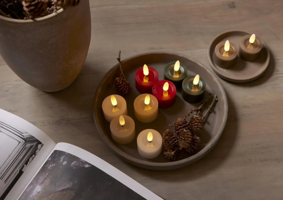 FLAMME FLOW LED-Värmeljus 2-pack 4cm Röd