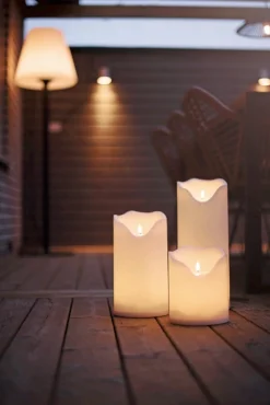 FLAMME GRAND LED-Blockljus Batteri 40cm Vit IP44