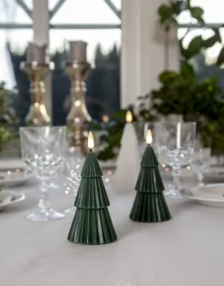 FLAMME GRANY LED-Blockljus15cm Grön