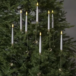 FLAMME Julgransbelysning 8-Pack Batteri 31cm Varmvit/Vit
