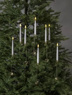 FLAMME Julgransbelysning 8-Pack Batteri 31cm Varmvit/Vit
