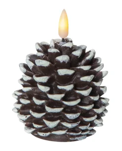 FLAMME KOTTE LED-Blockljus 10,5cm Brun