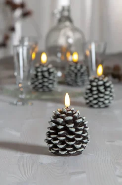 FLAMME KOTTE LED-Blockljus 10,5cm Brun