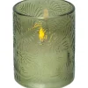 FLAMME LEAF LED-Blockljus 12,5cm Grön