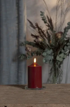 FLAMME LED Blockljus 15cm Röd