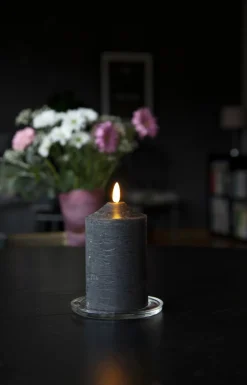 FLAMME LED Blockljus 15cm Svart