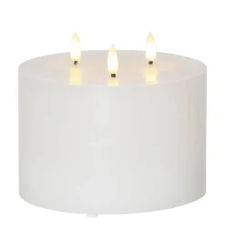 FLAMME LED Blockljus 3L 15cm Vit