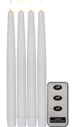 FLAMME LED-Antikljus 4-Pack 28,5cm Vit