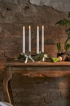 FLAMME LED-Antikljus 4-Pack 28,5cm Vit