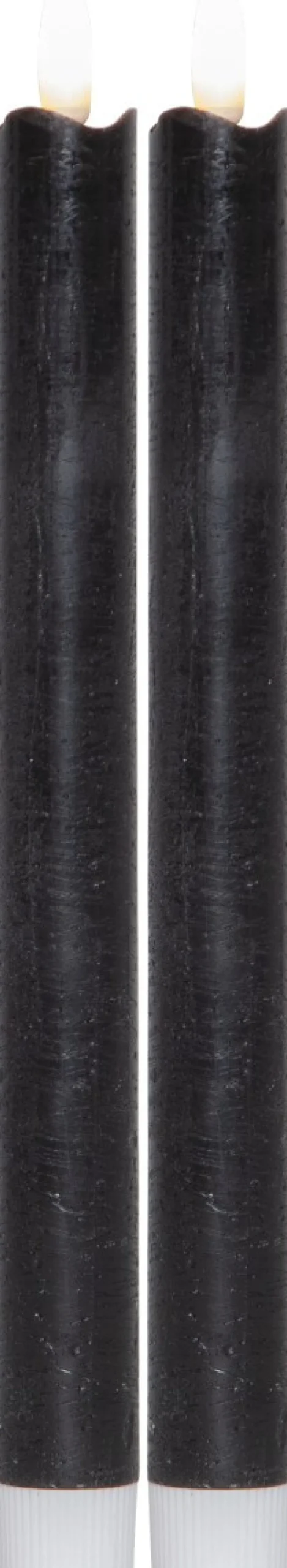 FLAMME LED-Antikljus 2-Pack Batteri 25cm Svart