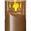 FLAMME LED-Blockljus 12,5cm Amberfärgat Glas