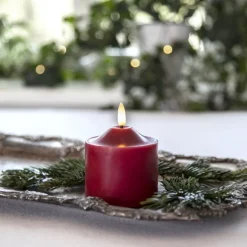 FLAMME LED-Blockljus 9,5cm Röd