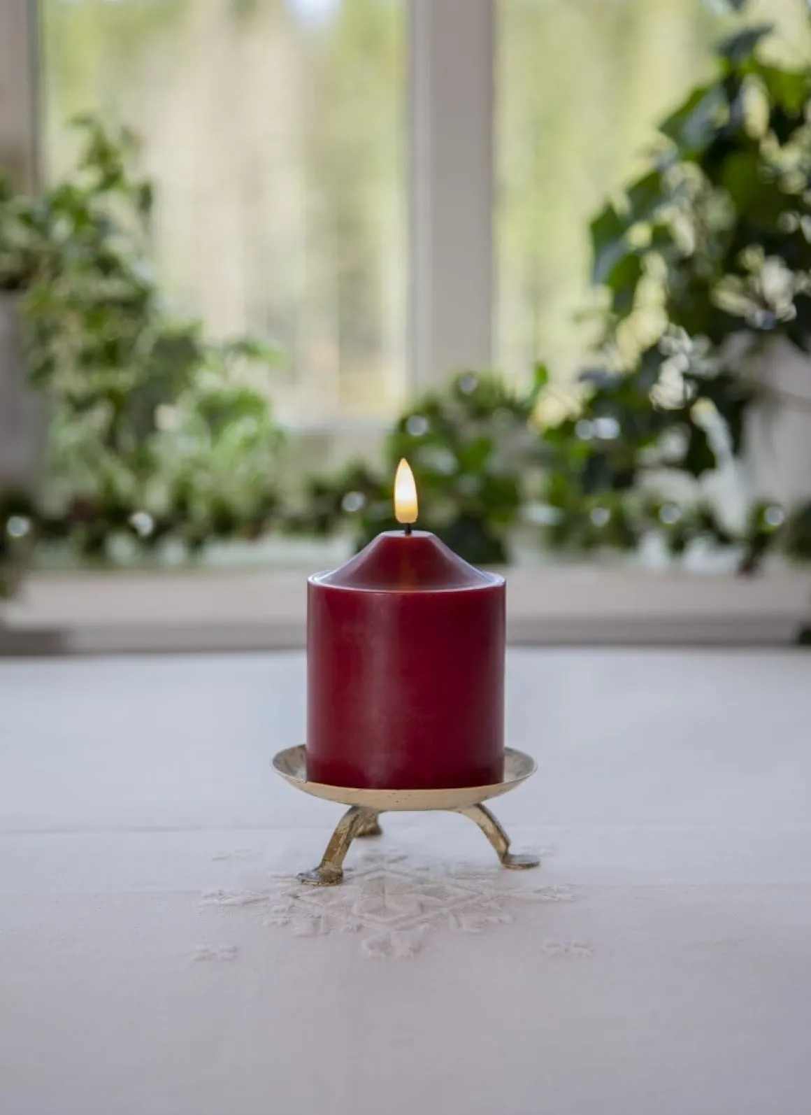 FLAMME LED-Blockljus 12cm Röd