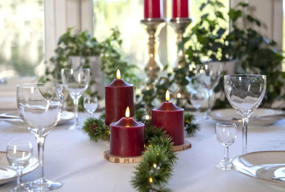 FLAMME LED-Blockljus 12cm Röd