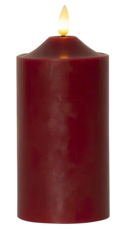 FLAMME LED-Blockljus 17cm Röd