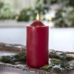 FLAMME LED-Blockljus 17cm Röd