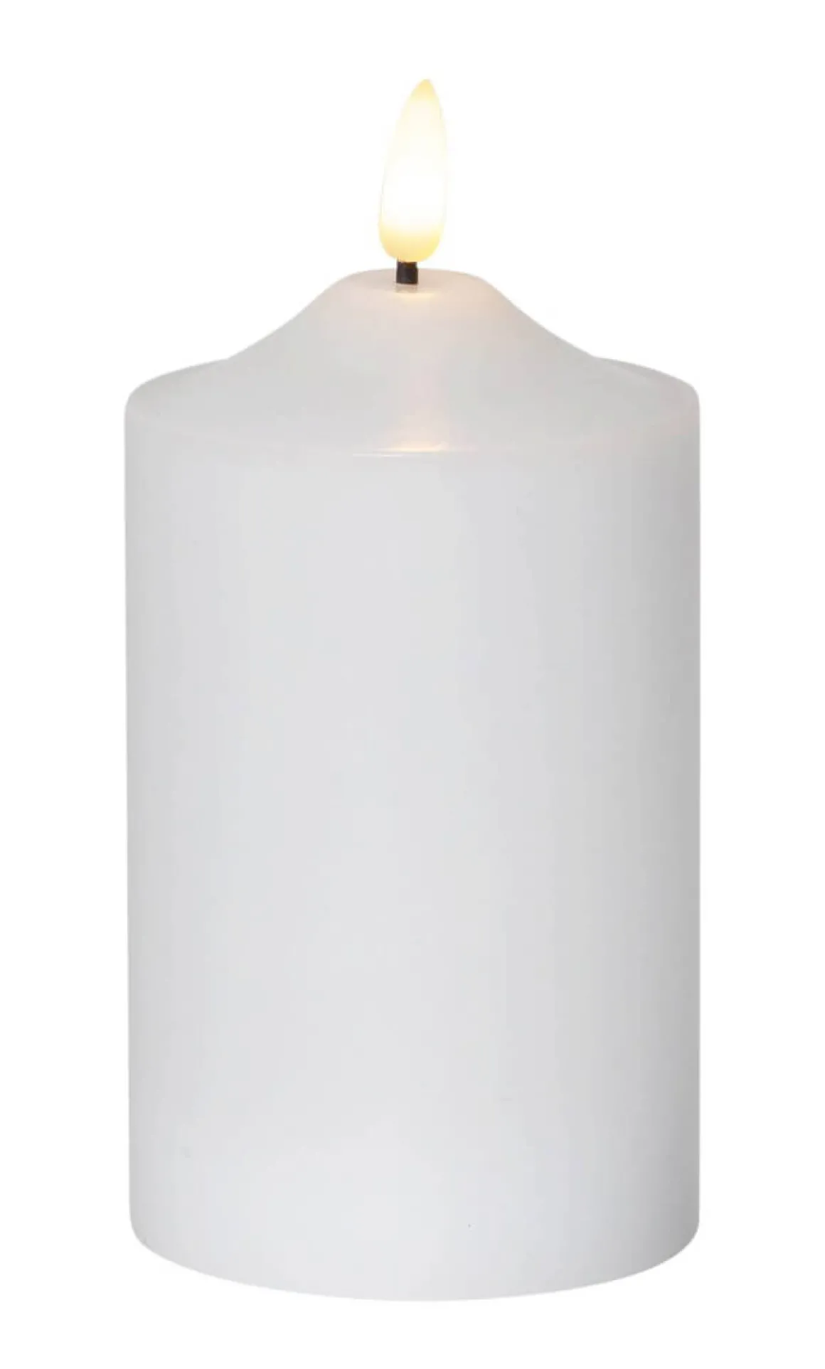 FLAMME LED-Blockljus 15cm Vit Vax
