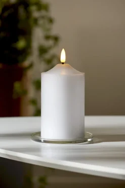 FLAMME LED-Blockljus 15cm Vit Vax