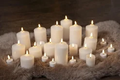 FLAMME LED-Blockljus 15cm Vit Vax