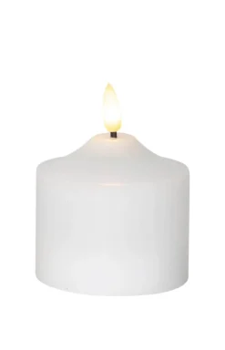 FLAMME LED-Blockljus 9,5cm Vit Vax