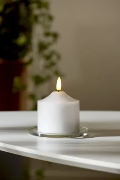 FLAMME LED-Blockljus 9,5cm Vit Vax