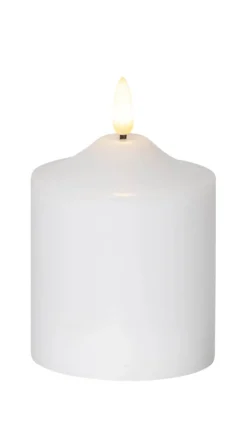 FLAMME LED-Blockljus 12cm Vit Vax