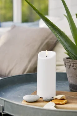 FLAMME LED-Blockljus 18cm Vit