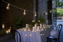 FLAMME LED-Blockljus 18cm Vit