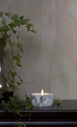 FLAMME MARBLE LED-Blockljus 7,5cm Grå