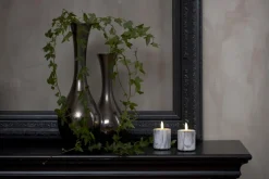 FLAMME MARBLE LED-Blockljus 2-Pack 9cm Grå