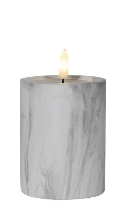 FLAMME MARBLE LED-Blockljus 12,5cm Grå