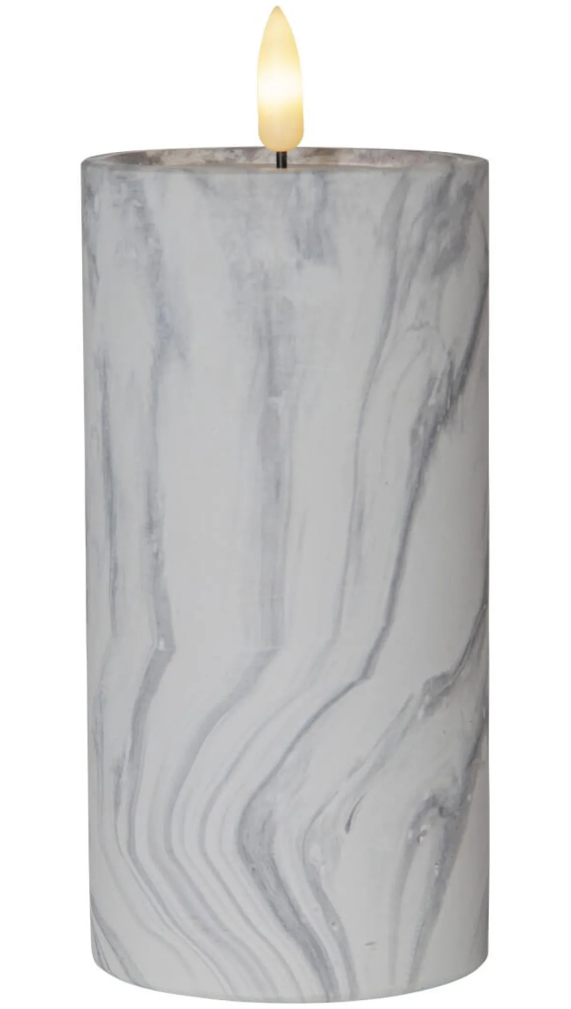 FLAMME MARBLE LED-Blockljus 17,5cm Grå