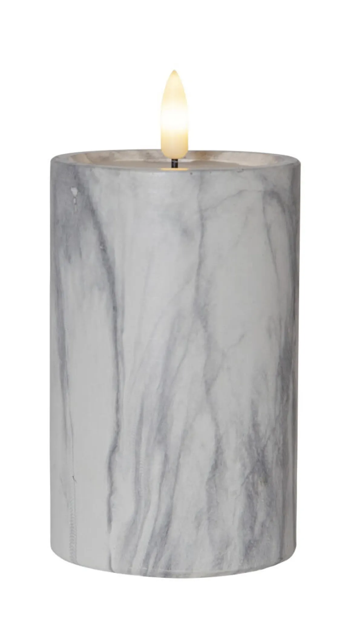 FLAMME MARBLE LED-Blockljus 15cm Grå