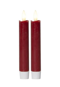 FLAMME 2-Pack LED Antikljus 15cm Röd