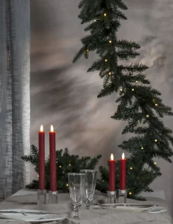 FLAMME 2-Pack LED Antikljus 15cm Röd