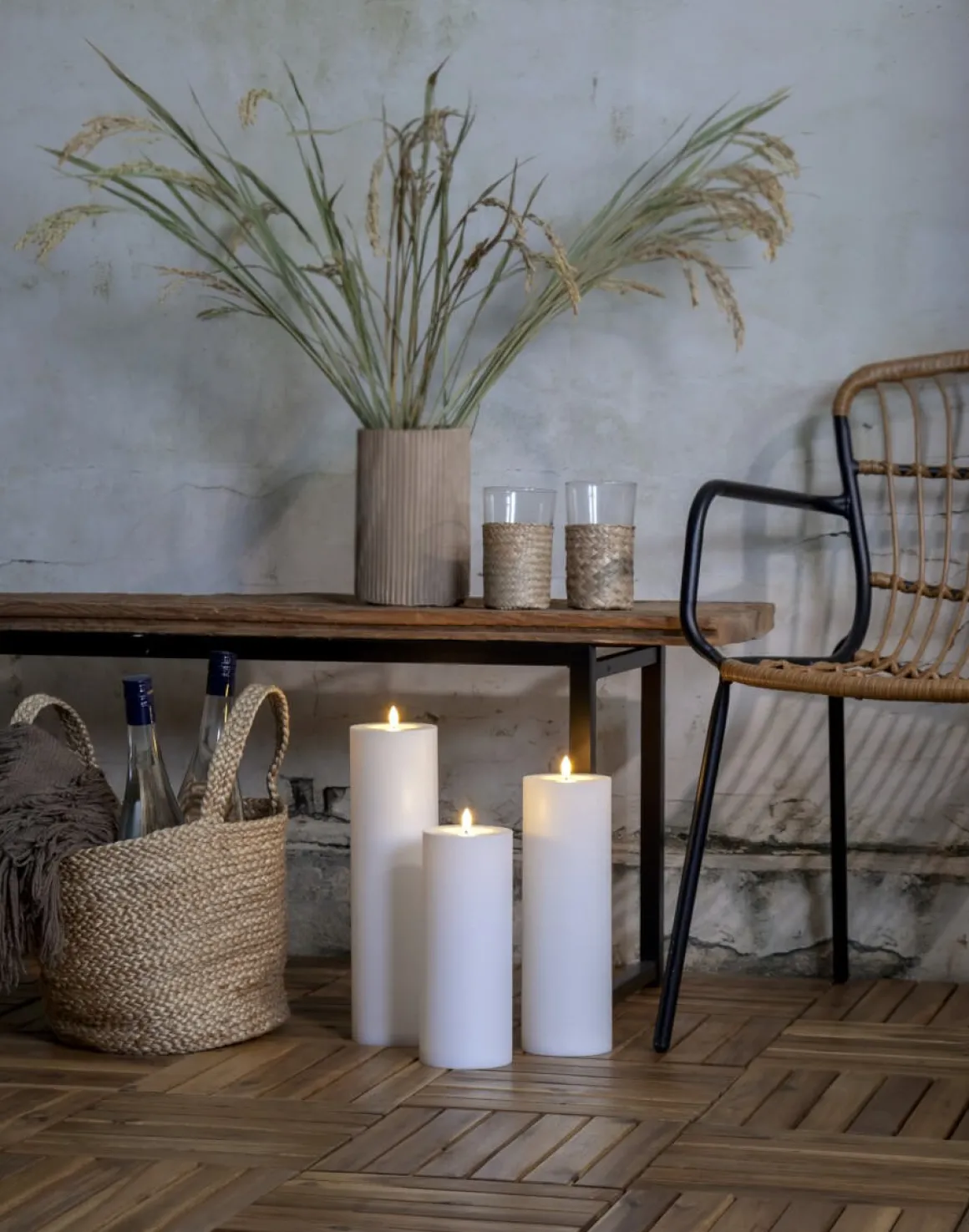 FLAMME RAK LED-Dekorationsljus 37,5cm Vit