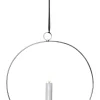 FLAMME RING med Batteridrivet Antikljus 28,5cm Silver